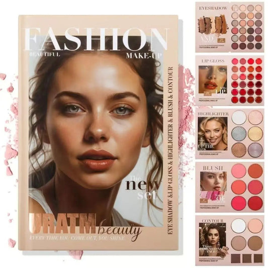 67-Color Multi-Layer Beauty Book Palette | Eyeshadow, Blush, Contour & Highlighter | All-in-One Makeup Kit
